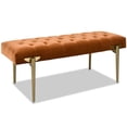 thumbnail image 1 of Jennifer Taylor Home Aria Upholstered Gold Accent Bench Burnt Orange, 1 of 13