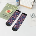 thumbnail image 7 of Fuzoiu Skull starry sky flower Print Adult Socks, Crew Moisture-wicking Socks, Unisex Cushion Crew Socks,Casual Sports Ankle Socks, 7 of 7