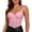 Pink, variant on AVRNLIQ Womens Sheer Mesh Lace Corset Bustier Crop Top Sweetheart Neckline Spaghetti Strap, White,Size XL