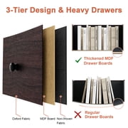GUNAITO 5 Drawer Dresser for Bedroom Tall Narrow Chest of Drawers Fabric Storage Dresser for Adults,Brown