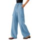 thumbnail image 1 of Pantalones palazzo de mujer de cintura alta y pierna ancha - Cordón elástico, pantalones de playa fluidos - Outfits de vacaciones S-XXL, 1 of 4