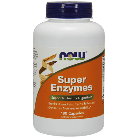 Foods Natural Enzymes - NOW Super Enzyme Capsules, 180 Ct