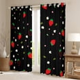 thumbnail image 2 of Feelyou Red Kawaii Strawberry Blackout Curtains Set of 2 (52x84 Each) for Kids, Rustic Flower Floral Window Curtains, Cute Fruit Curtains and Drapes, Curtains and Drapes Home Decor, 2 of 6