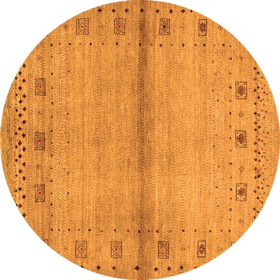 Ahgly Company Indoor Round Abstract Orange Contemporary Area Rugs, 5' Round