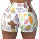 thumbnail image 2 of Balery Happy Easter1 Pantalones cortos de entrenamiento estampados para mujer, sin costuras, ajustados, para gimnasio, yoga, correr, deportes, ejercicio activo, fitness.-X-Large, 2 of 8
