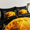 thumbnail image 2 of Yellow Rose Bed in a Bag Queen Size,Bedding Set 7Pcs Comforter Set Adult(90"X90"), 2 of 7