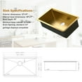 thumbnail image 7 of 32 Gold Undermount Kitchen Sink-32 x 19 Inch 16 Gauge Stainless Steel Undermount Workstation Sink Handmade R10 Radius 10 Inch Deep Undermount Single Bowl Sink with Multifunctional Accessories, 7 of 7