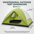 thumbnail image 3 of XL 4-Person Outdoor Camping Tent with Handbag Heavy Duty Oxford Easy Set up Large Tent for Camp for Hiking Camp, 3 of 8