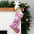 thumbnail image 1 of Northlight Bas de Noël Pailleté Rose et Violet 20 Pouces Princess, 1 of 6