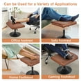 thumbnail image 6 of VECELO Footrest Height Adjustable Ottoman Leg and Foot Rest for Work Comfort, Computer Desk Swivel Stool with Thick Padding, Office Seat, Brown, 6 of 11