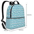 thumbnail image 4 of Lsque Cartoon Teeth Pattern Backpack – School Travel Canvas Daypack with Ergonomic Padded Straps, Multiple Compartments & Leather Handle, 4 of 5