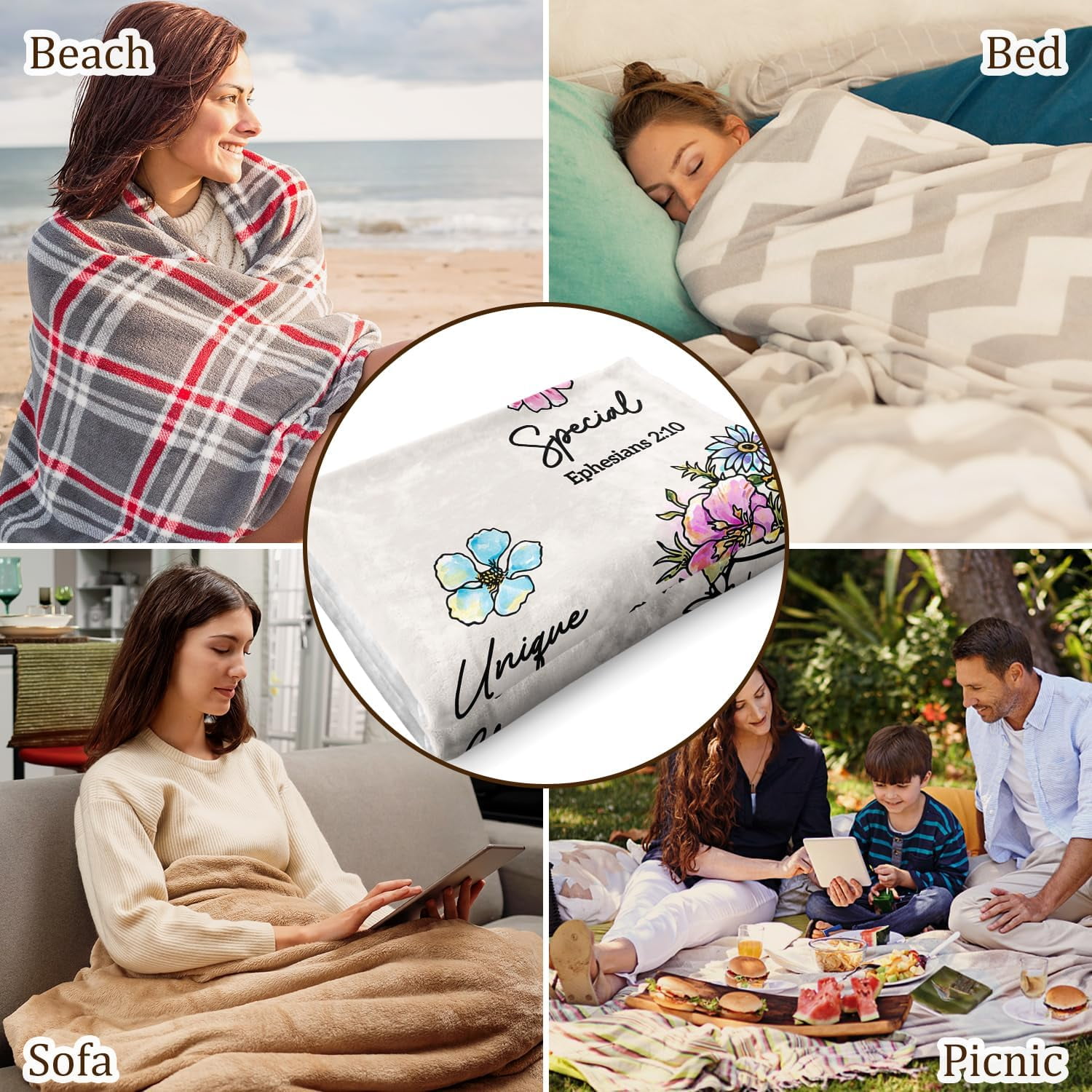 Christian Gifts for Women,Christmas Best Gifts for Women, Faith Birthday Blanket for Women, Inspiration Encouragement Religious Gifts, Mothers Day Easter Nourish Soul60*50