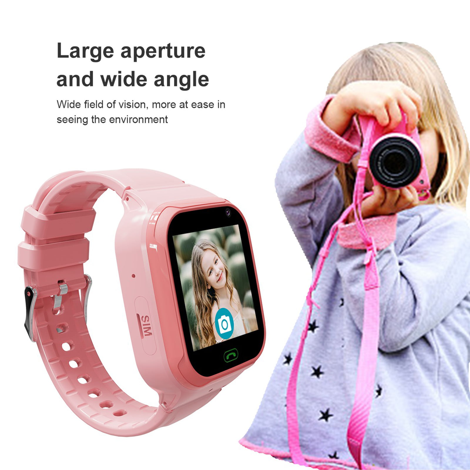 Smartwatch bambini WD36P con localizzatore GPS e fotocamera - Pink
