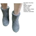 thumbnail image 2 of dianhelloya 1 Pair Floor Boot Socks Non-slip Mid-calf Plush Lining Thickened Fuzzy Coldproof Solid Color Winter Thermal Women Men Indoor Shoes Socks for Home Camel, 2 of 8