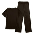 thumbnail image 4 of MLQIDK Scrubs for Women Set Clearance Plus Size Scrub Joggers Stretchy V-Neck Scrub Pants and Tops Nurse Uniforms Medical Scrub Sets Scrubs for Tall Women Coffee XXXL, 4 of 6