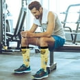 thumbnail image 6 of FREEAMG High Elasticity Compression Socks, High Knee Socks Adult Universal Leisure Relieve Fatigue,Cute Honey Travel Daily with Running (2 Pair), 6 of 7