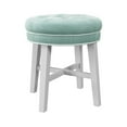 thumbnail image 2 of Hillsdale Furniture Sophia Tufted Upholstered Backless Vanity Stool, Spa Blue, 2 of 14