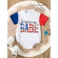 thumbnail image 2 of nvzhuang Independence Day Infant Romper Baby Boys Girls Contrast Color Letter Print Short Sleeve Crew Neck Jumpsuits Summer Bodysuits, 2 of 8
