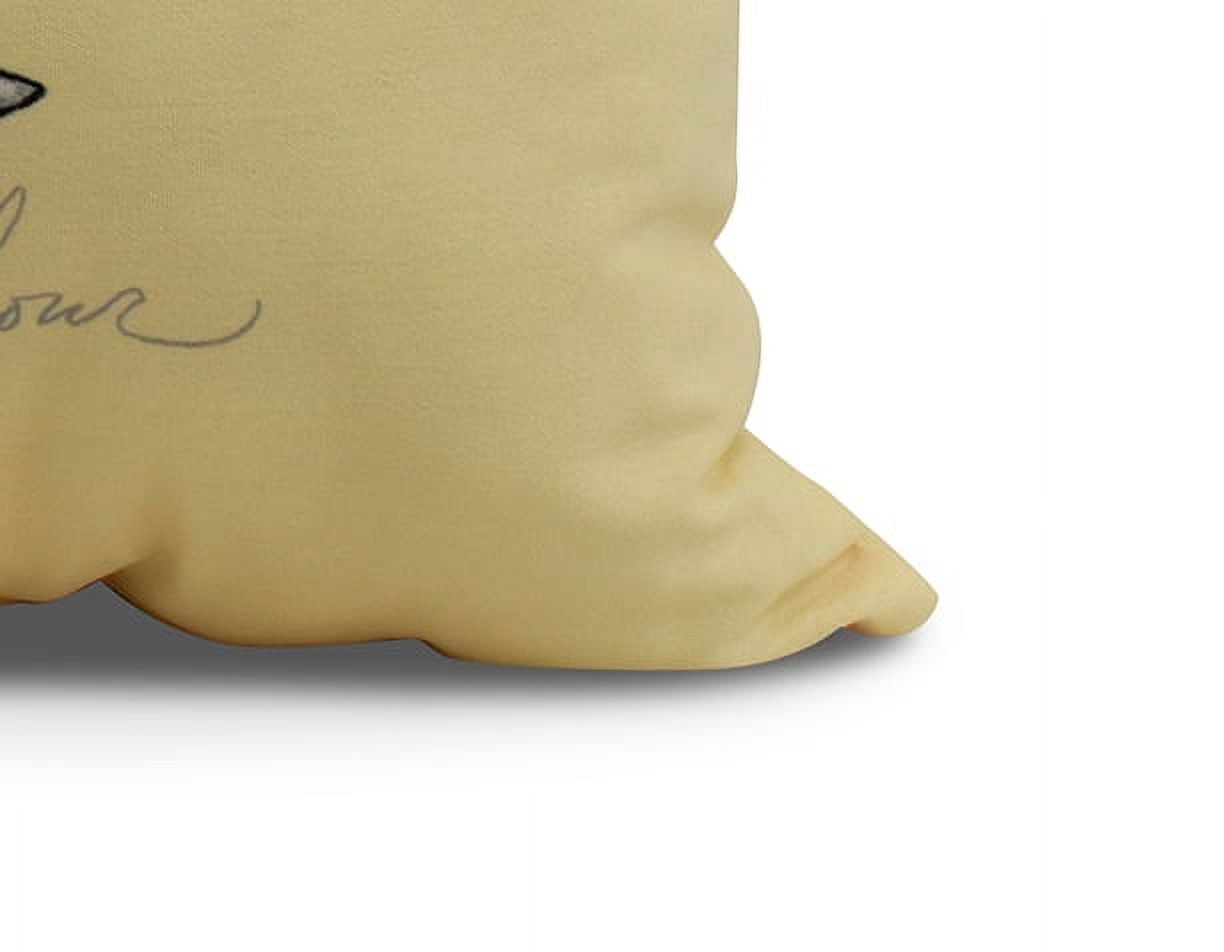 Simply Daisy, 18" x 18" Martini Glass Happy Hour , Geometric Print Outdoor Pillow, Yellow