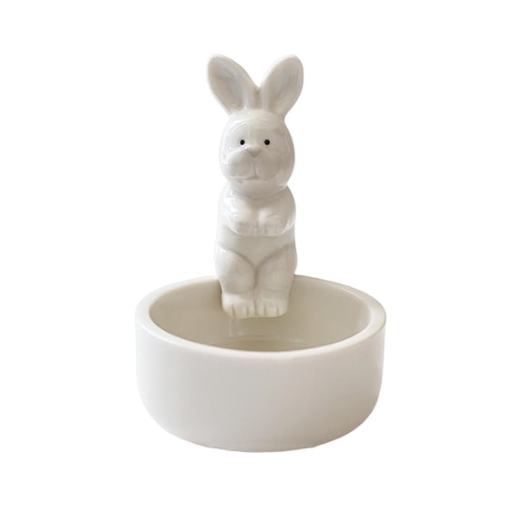Easter Ceramic Candle Holder Tabletop Ornament, Gnome/Bunny/Angel Figurine Candle Stand for Spring & Easter Living Room & Home Party Decor