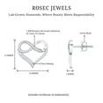 thumbnail image 6 of Rosec Jewels Heart Shaped Diamond Earrings - Lab Created Diamond Studs with Screw Back (EF-VS Grade), 10K White Gold, 6 of 7