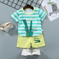 thumbnail image 2 of TOWED22 Toddler Baby Boy Summer Smocked Outfits Short Sleeve Chicken Embroidery T-shirt Plaid Shorts 2Pcs Infant Farm Clothes(Light Green,12-18 M), 2 of 4