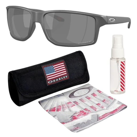 Oakley OO9470 Gibston XL Rectangle Shaped Polarized Sunglasses for Men - Includes Official Eyewear Kit - Steel Frame with Prizm Black Lens
