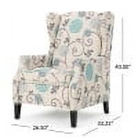 Euroco Traditional Wingback Recliner Chair with Studded Trim,100% Polyester Upholstery