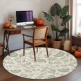thumbnail image 4 of Farmhouse Sage Green Floral Washable Round Area Rug 3 ft, Linen Boho Paisley Flower Rustic , Soft Non Slip Rugs Stain Repellent Indoor Felt Carpet for Living Dining Room Bedroom Home Office, 4 of 9