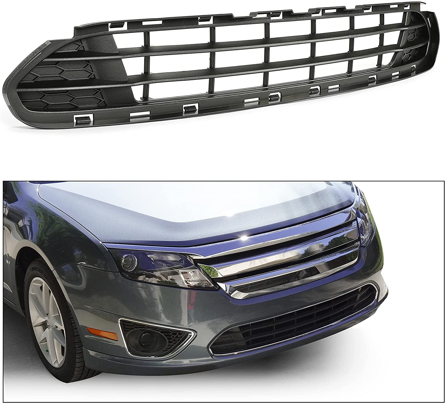 CPP Chrome Plastic Grille Trim for 2010-2012 Ford Fusion FO1037101 
