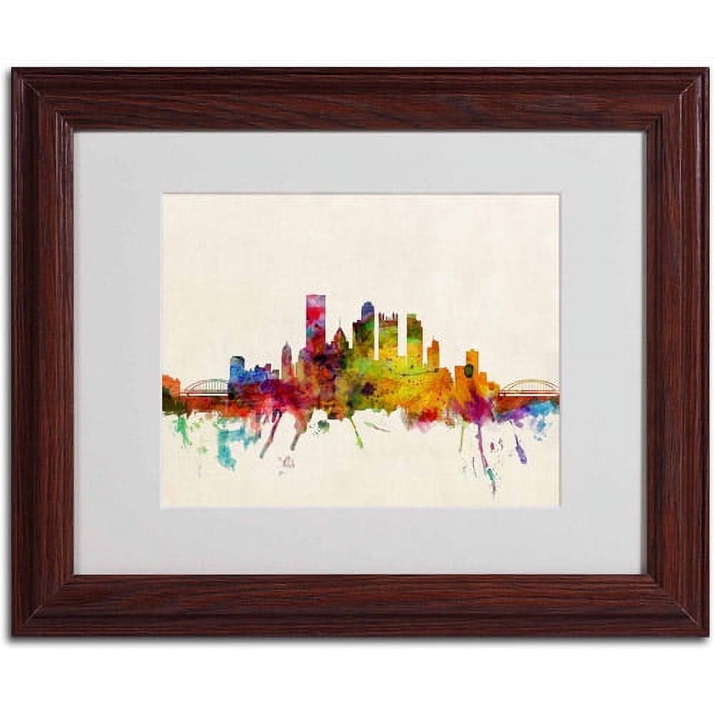 Trademark Fine Art "Pittsburgh, PA" by Michael Tompsett, Wood Frame