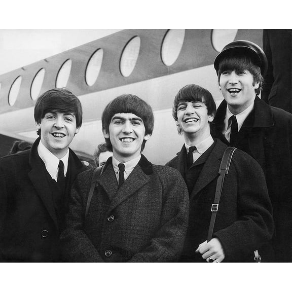 The Beatles Arrive in New York 1964 - 12x18 Inch Laminated Aviation Poster - Stunning Detail and Bold Colors