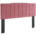 thumbnail image 1 of Pemberly Row Channel Tufted King/California King Velvet Headboard - Dusty Rose, 1 of 7