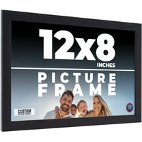 12x8 Frame Black Real Wood Picture Frame Width 0.75 inches | Interior Frame Depth 0.5 inches | Noir