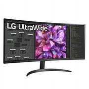 LG, 34WQ60C-B.AUS, Curved UltraWide QHD IPS HDR 10 Monitor, 3440 x 1440 Resolution, Computer Monitors, Black/34 in, 1, 1, 1