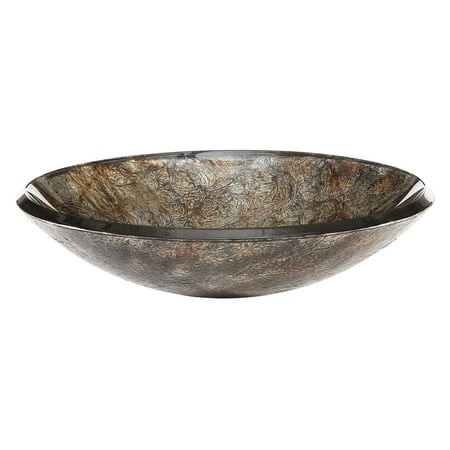 Xylem RVE165 Reflex Round Glass Vessel Sink - Metallic Pewter