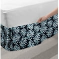 thumbnail image 2 of Tropical Bed Skirt, Monstera Leaves Inner Palm Foliage Motif Contemporary Art Deco Style, Elastic Bedskirt Dust Ruffle Wrap Around for Bedding Decor, 4 Sizes, Dark Blue Grey and White, by Ambesonne, 2 of 2