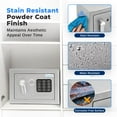 thumbnail image 7 of SereneLife Heavy Duty 9.1 x 6.7' Electronic Safe Box - Digital Touch Pad Lockbox with Code 2 Keys - Small Safe Box for Home/Office, Secure Cash, Jewelry, Firearms - Wall/Floor Mountable, 7 of 7