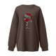 thumbnail image 3 of Gibobby Sudadera Navidad mujer Sudadera para mujer Moda Navidad Estampado O Cuello Casual Sudadera suelta Ajuste Tops Manga larga Camisas de entrenamiento(Café,CH), 3 of 4