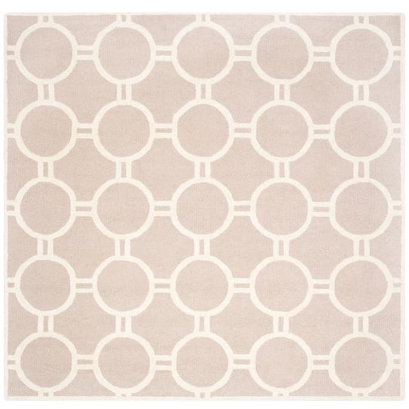 SAFAVIEH Cambridge Joss Geometric Wool Area Rug, Beige/Ivory, 6' x 6' Square