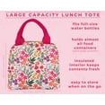 thumbnail image 3 of Steel Mill & Co Small Insulated Lunch Bag, Large Capacity Reusable Cooler Bag Tote with Zipper Closure, Pockets, Sturdy Handles, Wildflowers, 3 of 5