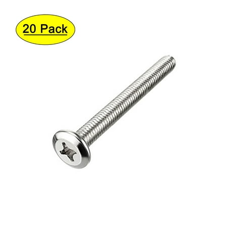 

Uxcell M6x55mm Phillips Head Screws Furniture Bolts Fastener Nickel Plated 20 Pack