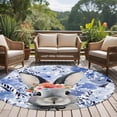 thumbnail image 4 of Round Rugs 8Ft, Easter Bunny Round Area Rug Washable Indoor Throw Carpet, Spring Purple Flowers Rabbit Pastoral Plants Large Non Slip Circle Rug for Kids Room RV Home Decor Aesthetic, 4 of 8