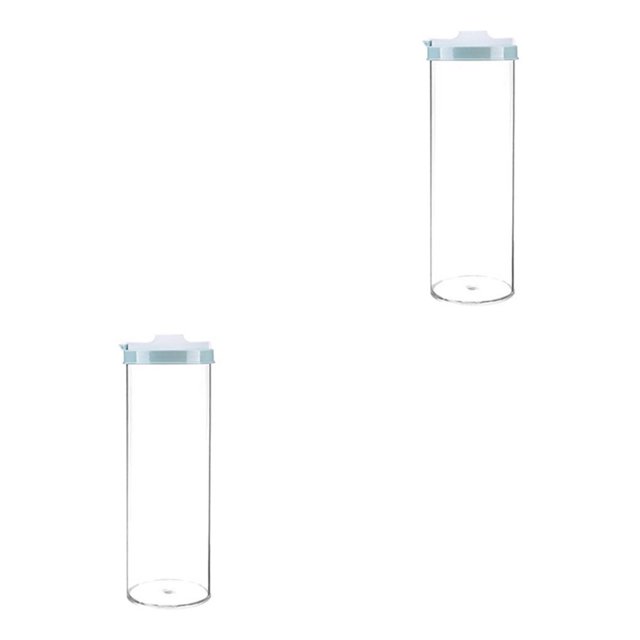 Inteprter Botella de almacenamiento de de fideos sellada Contenedor de almacenamiento de alimentos con tapa Push-pull azul 2piezas