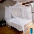thumbnail image 1 of Mosquitera de lujo para dosel de cama de matrimonio a king size | Casa con mosquitero para acampar | Malla fina de 300 orificios por pulgada cuadrada, 2 entradas, fácil de instalar, Ha, 1 of 5