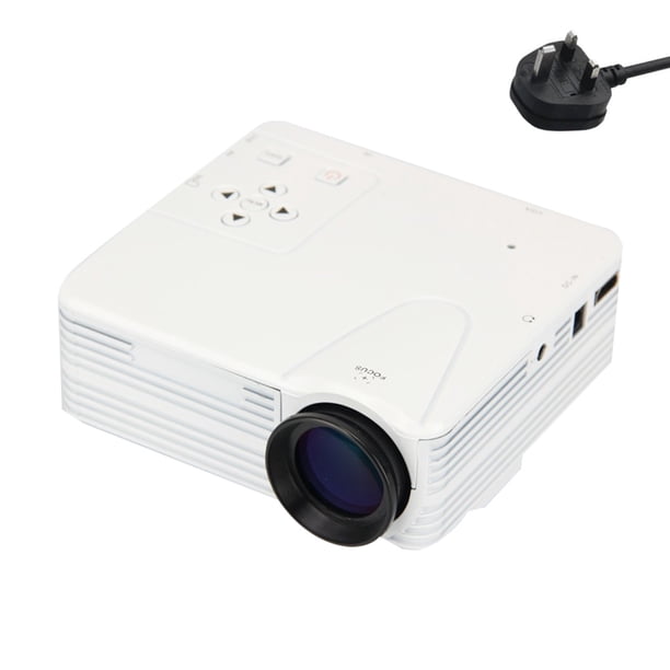 Mini proyector LED portátil 1920 x 1080 píxeles Full HD 1080P Proyector multimedia Video Película Cine en casa Enchufe del Reino Unido Vogacara EL0883-07B