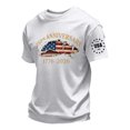 thumbnail image 3 of Zimjoy Men's 4th of July Patriotic T-Shirt 1776-2026 American Flag Print Short Sleeve Crew Neck Tee with USA 2026 Sleeve for Independence Day 250th Anniversary White XL, 3 of 5
