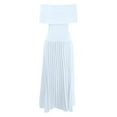 thumbnail image 3 of Plus Size Women Off Shoulder Maxi Dress Summer Sleeveless Casual Slim Swing Pleated Formal Party Gown Elegant Flowy, 3 of 4
