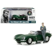 1957 Jaguar XKSS Convertible Green with Figurine 1/43 Diecast Model by Greenlight