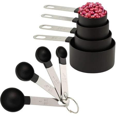 

8-Piece Measuring Cups and Spoons Set with Stainless Steel Handles